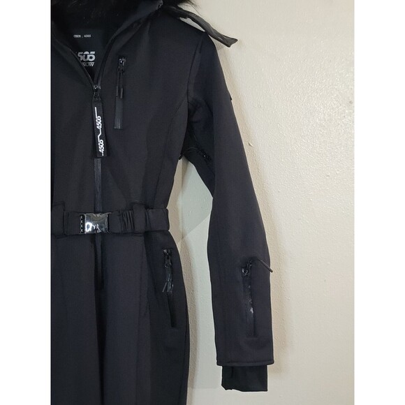ASOS 4505 Ski & Snow Black Ski Suit Water Repellant Skinny Leg Belted Size 4 - Picture 5 of 16